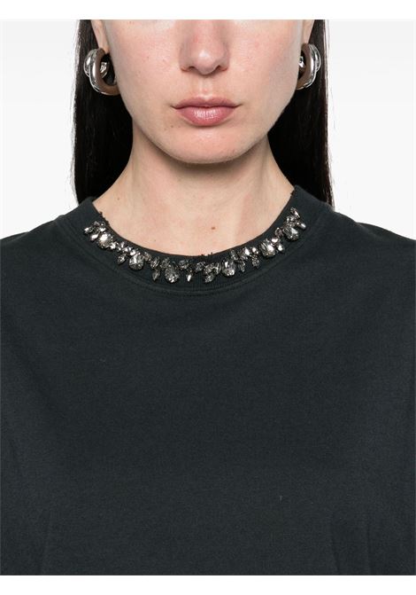 Black crystal-embellished jersey T-shirt Golden goose - women GOLDEN GOOSE | GWP01874P00189790456